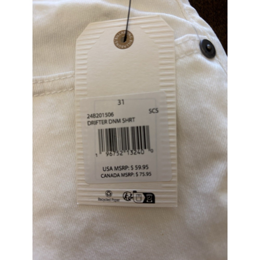 Billabong Women's Drifter Denim Shorts Seashell White 31 - Picture 2 of 3